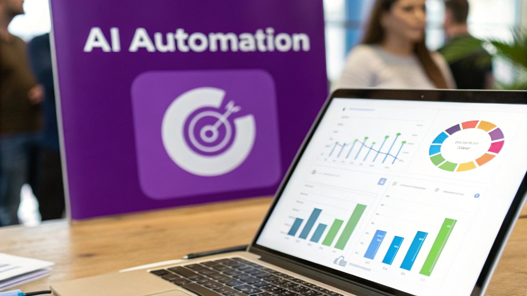 A digital illustration showing a graph with an upward trend, symbolizing revenue growth driven by an AI agent.