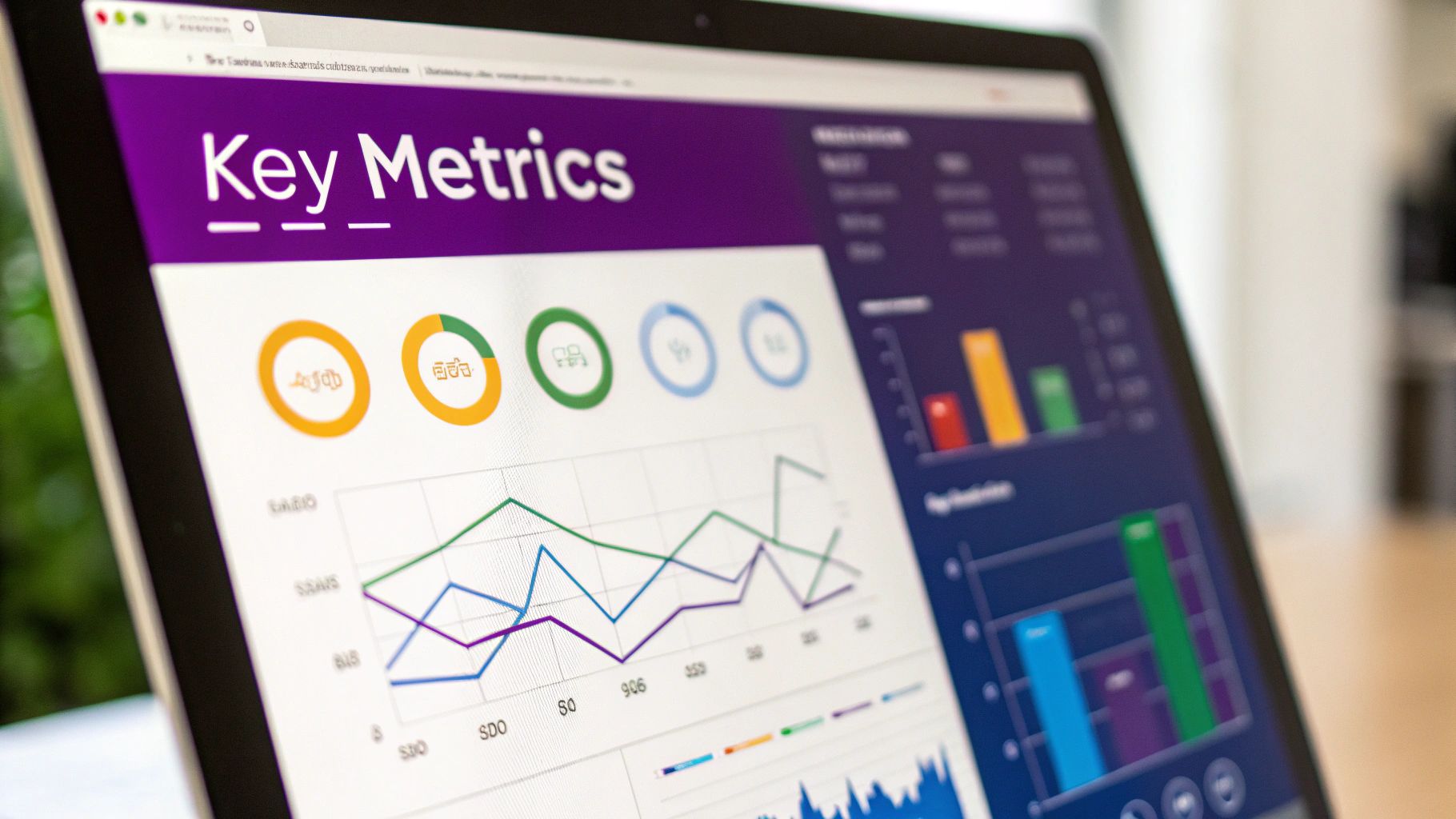 A person at a desk making a decision with flowcharts and graphs in the background