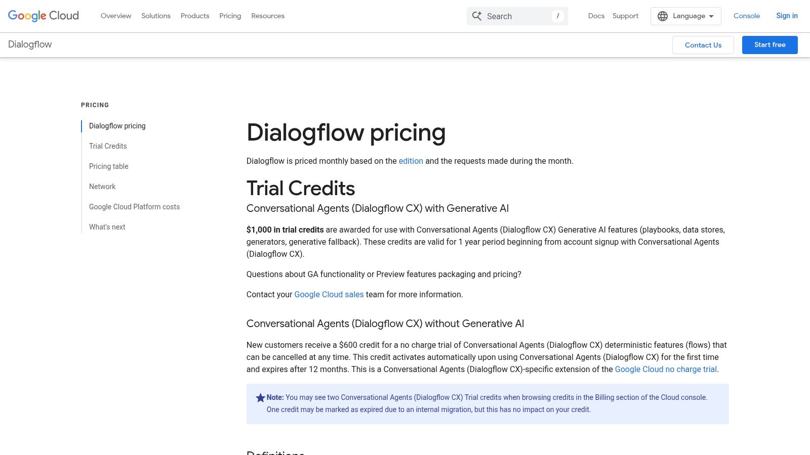 Google Cloud Dialogflow (CX)