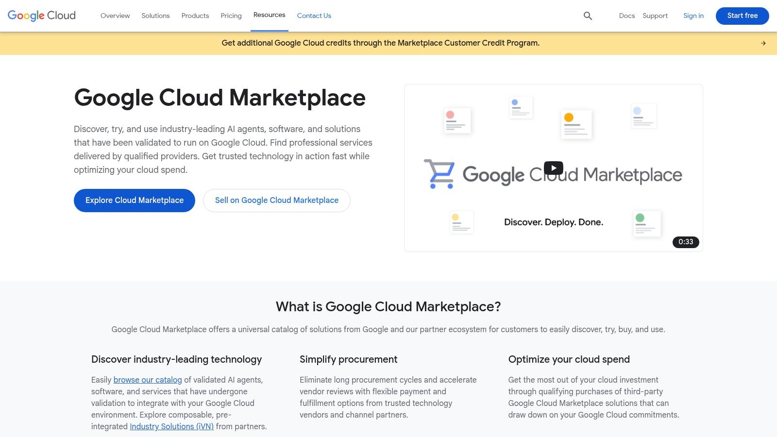 Google Cloud Marketplace (AI Models) + Vertex AI