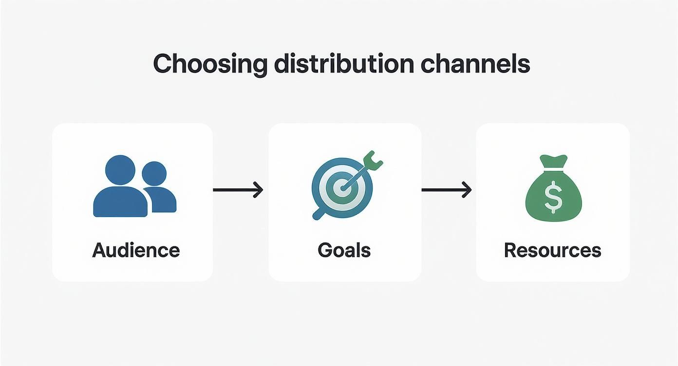 Infographic about content marketing distribution channels