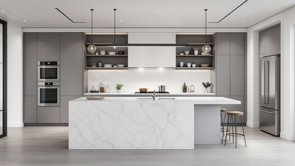 Modern Minimalist Kitchen-Bar Combo