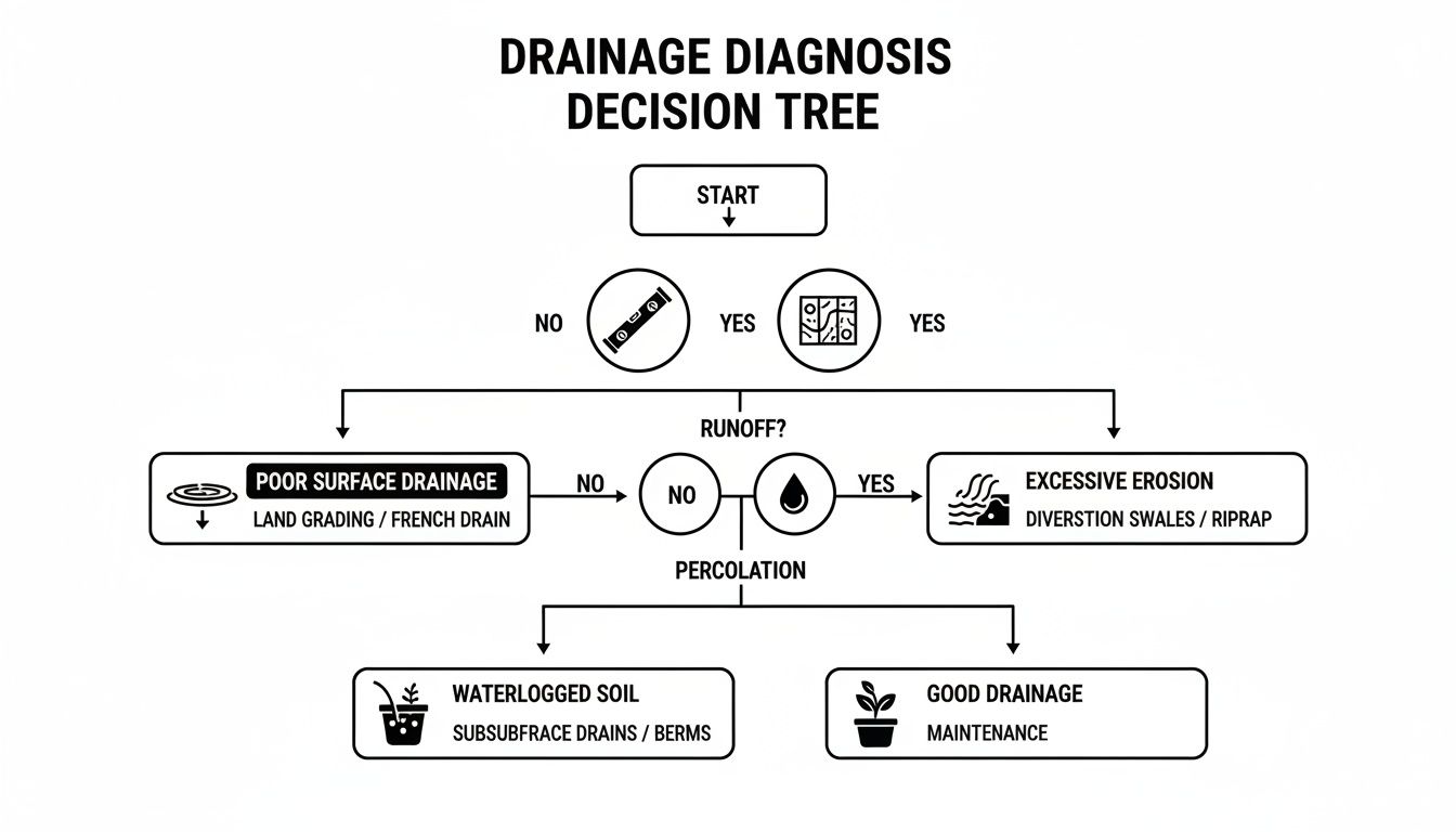 Infographic about backyard drainage system