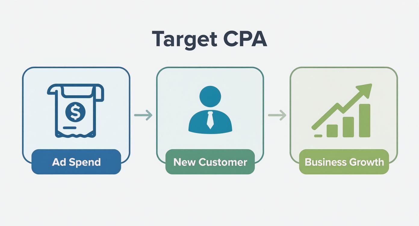 Infographic about target cost per acquisition
