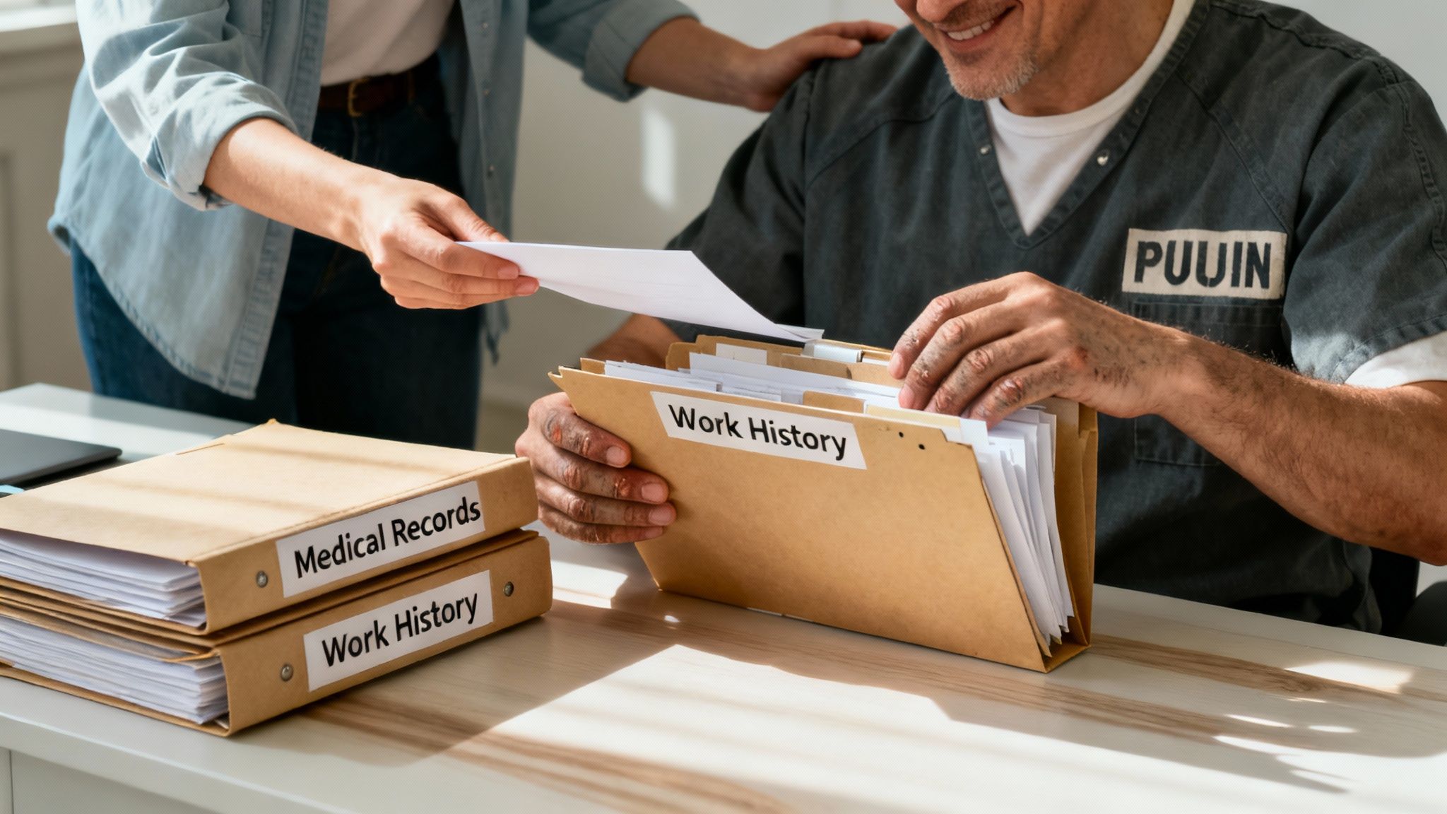 A person filling out a form on a clipboard, symbolizing the application process.