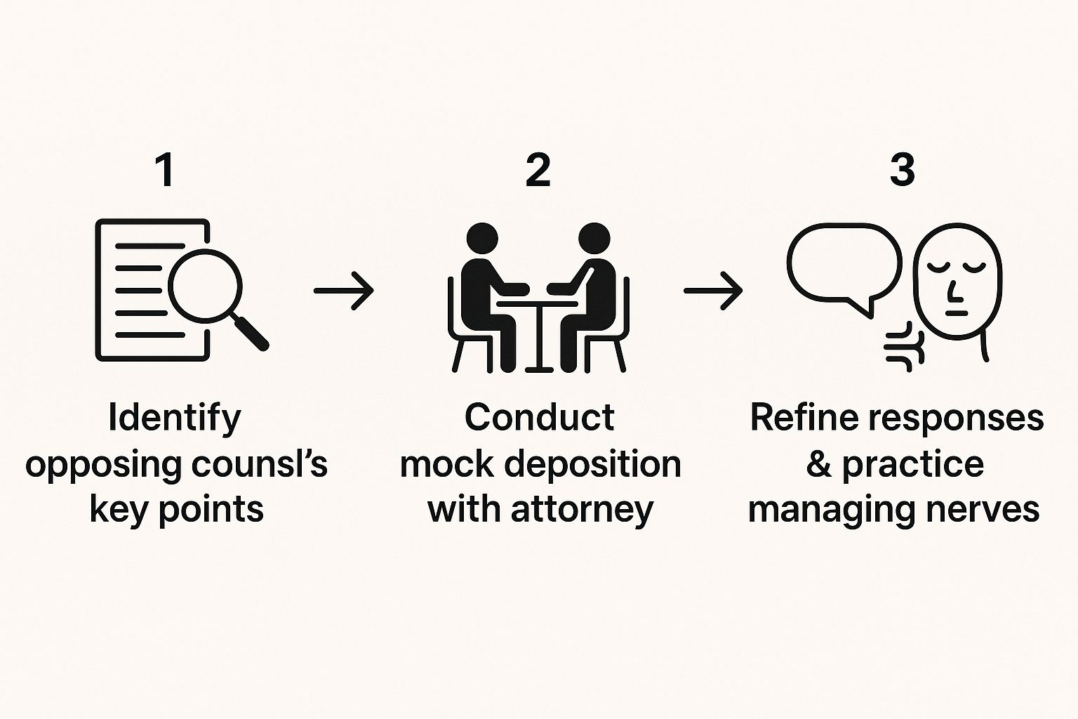 Infographic about prepare for deposition