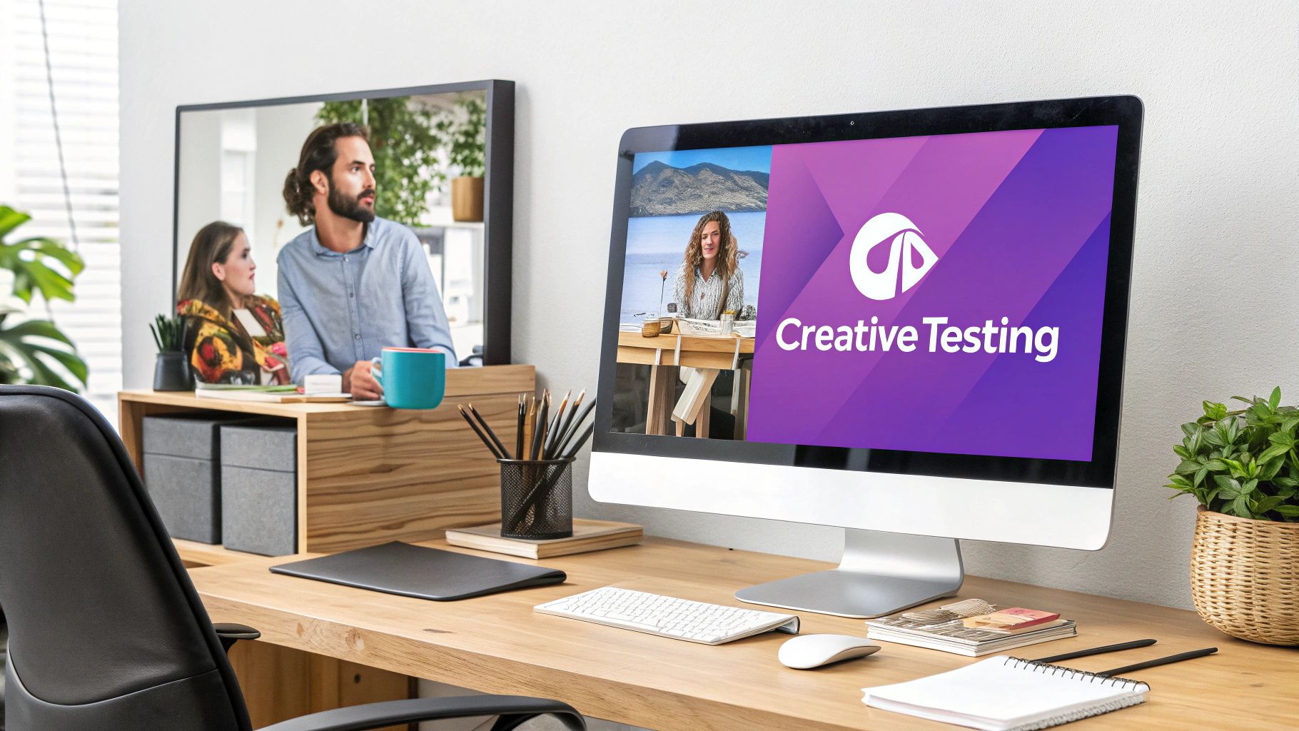 An example of a compelling Facebook ad creative showing a vibrant product image with minimal text overlay.
