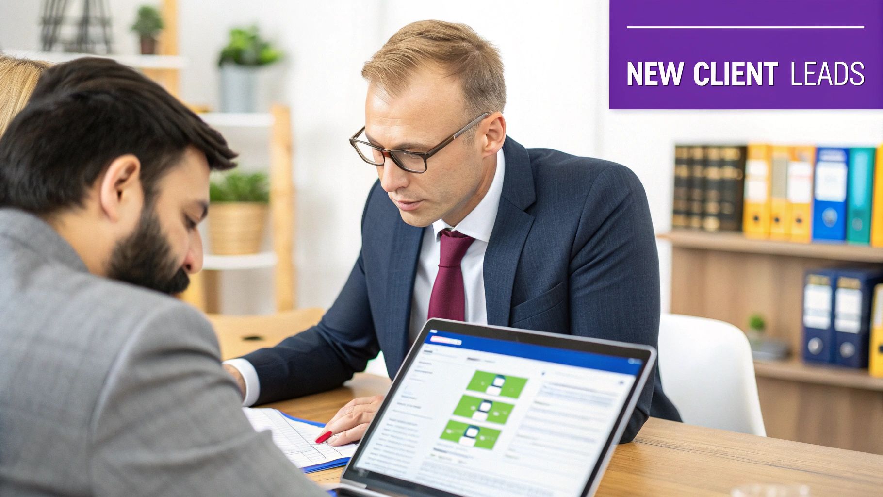 Lawyers discussing Facebook ads