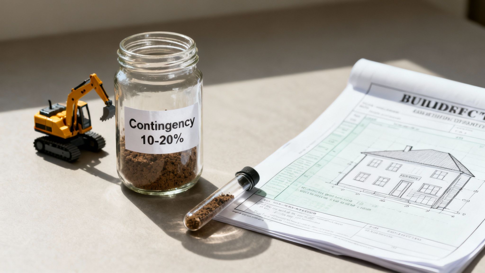A blueprint for a home addition laid out on a table with drafting tools.