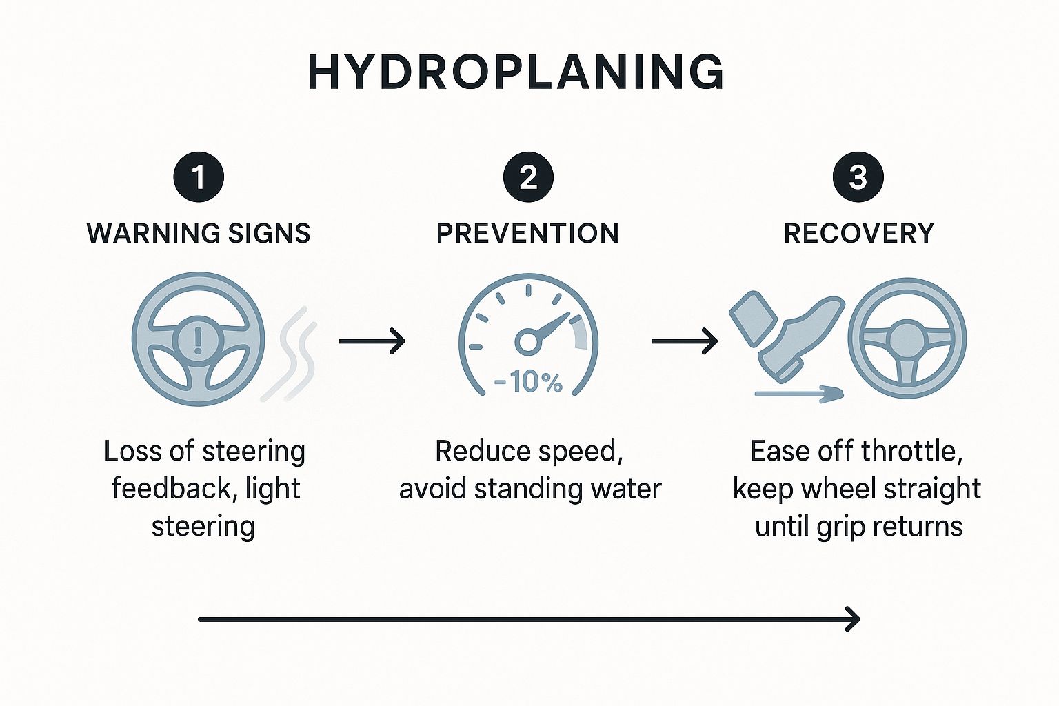 Infographic showing key data about Understand and Recover from Hydroplaning