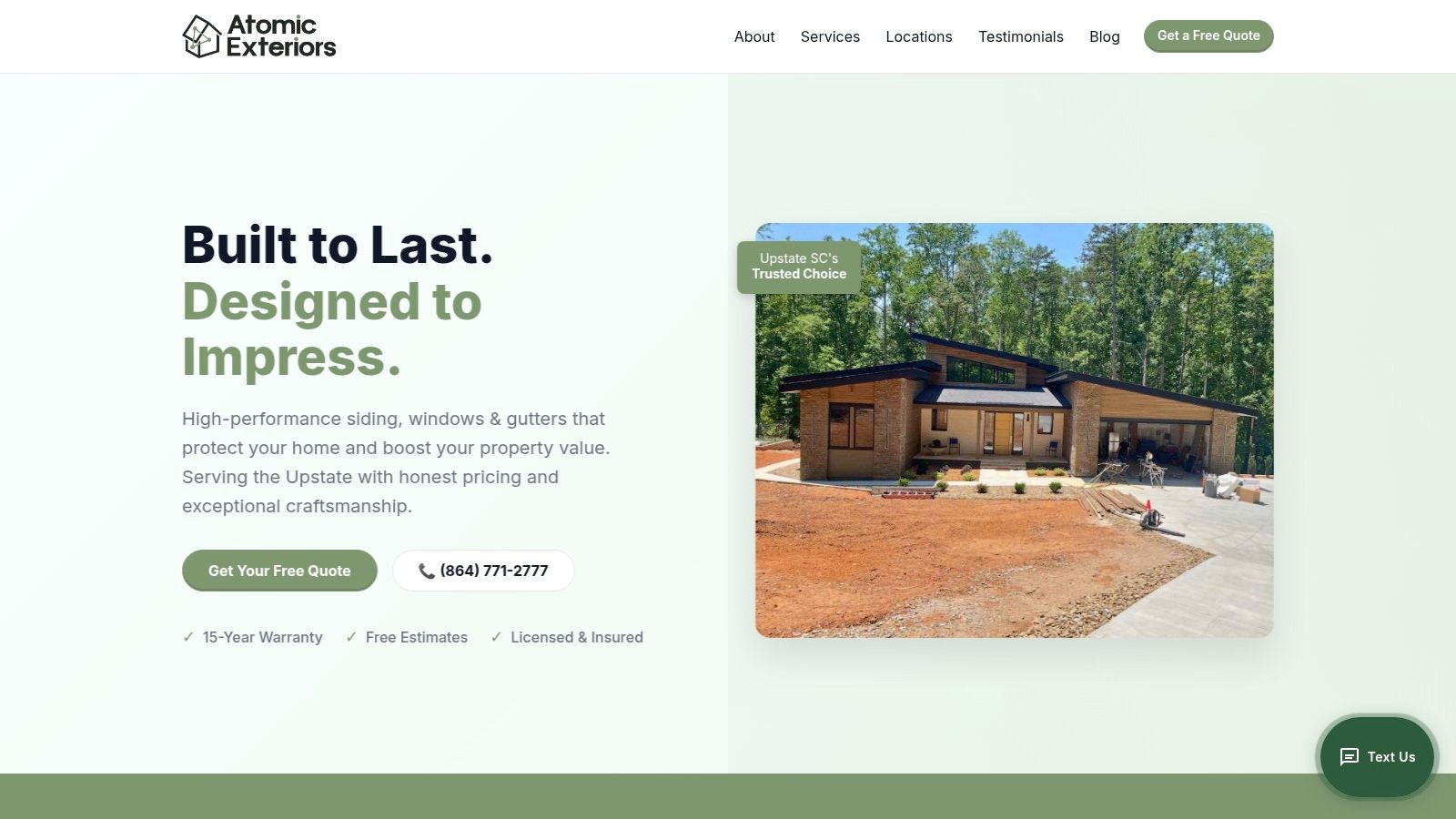 Modern house with new siding from a local contractor