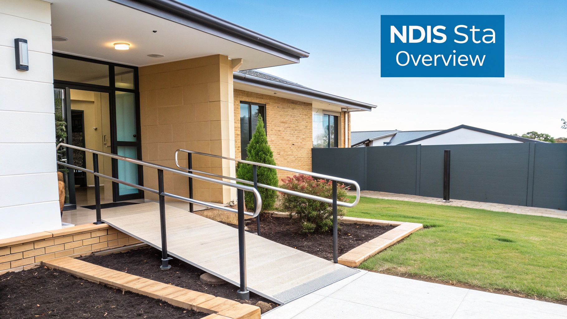 A support worker and an NDIS participant smiling and talking in a modern, comfortable living room.