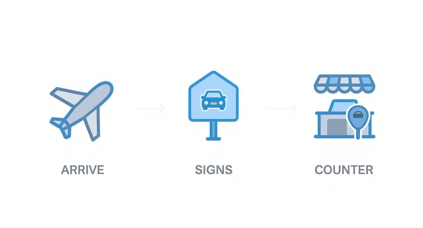 Infographic about car rental pick up