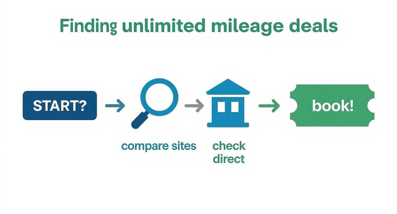 Infographic about budget car rental unlimited mileage