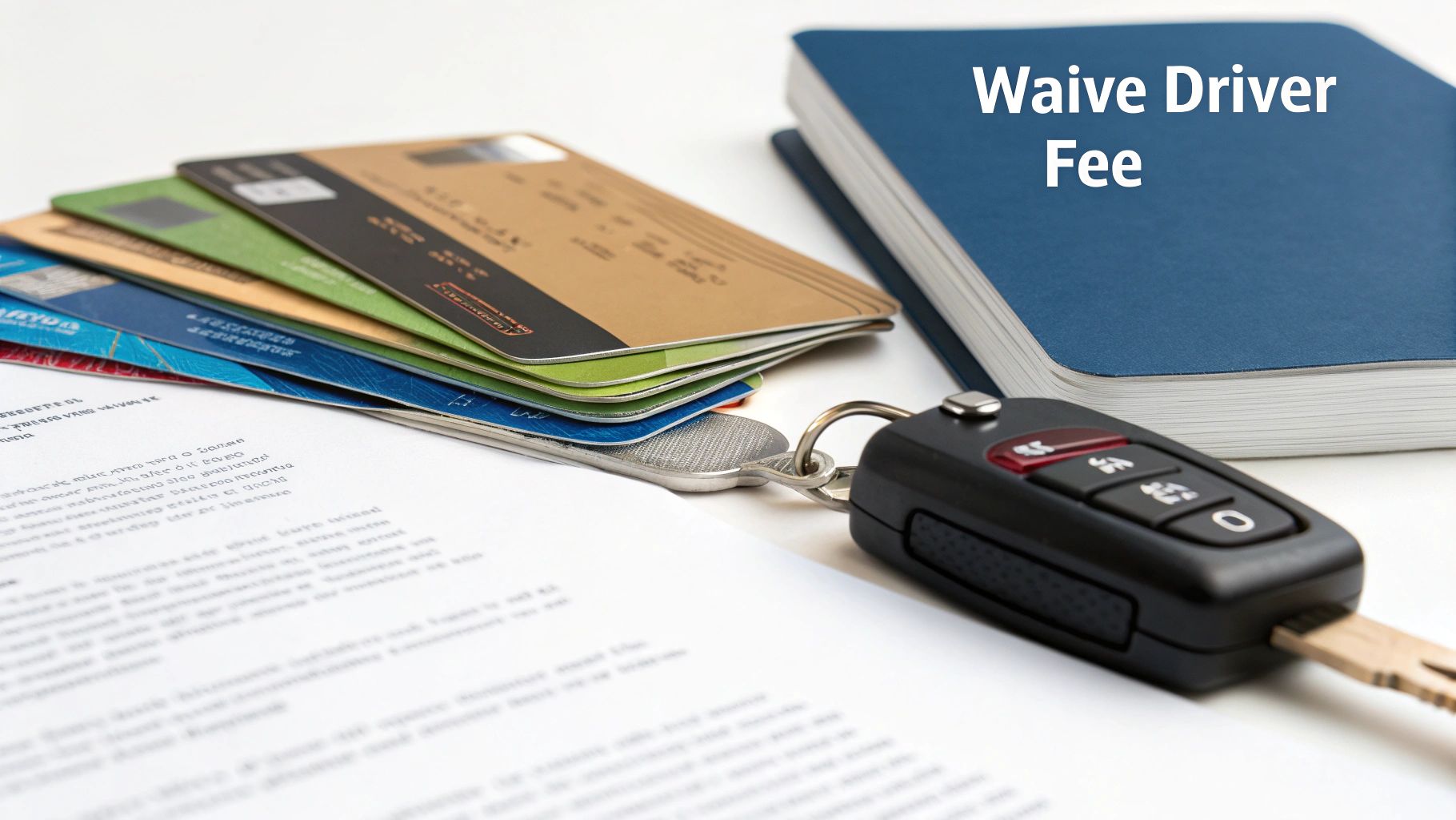 A person showing a membership card at a car rental counter to get a discount.