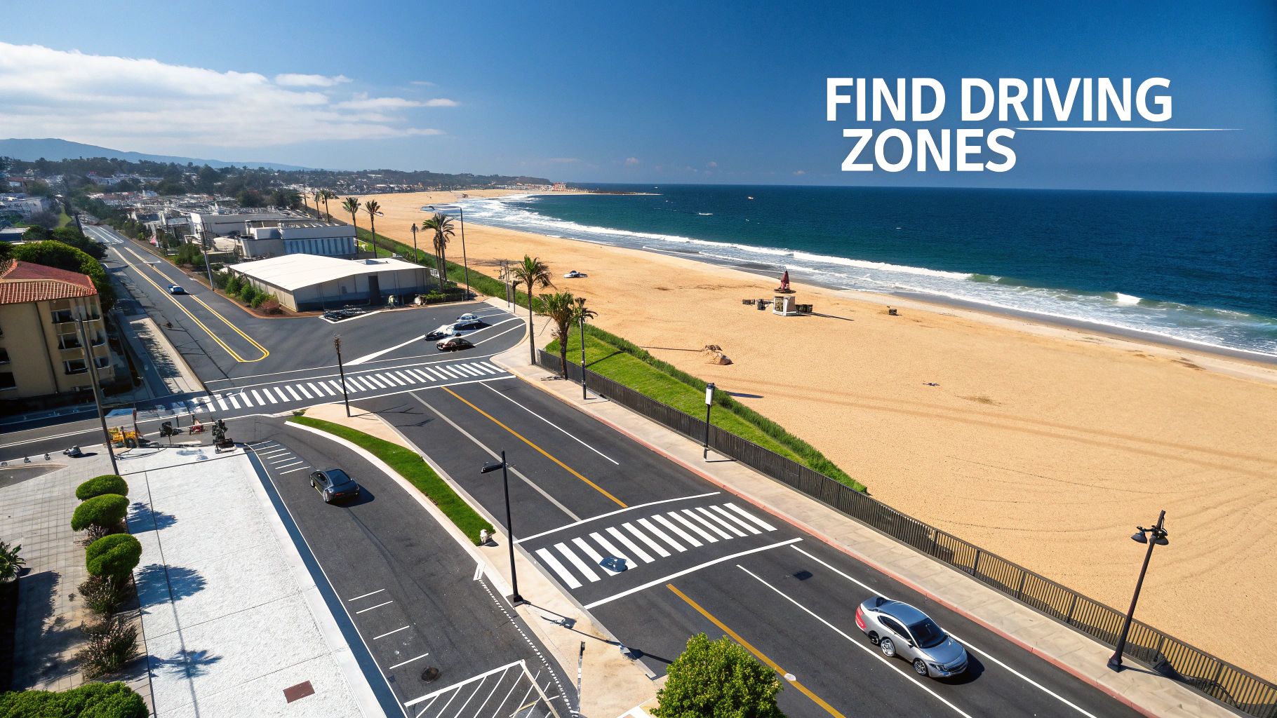 Map showing the designated driving zones on Daytona Beach.