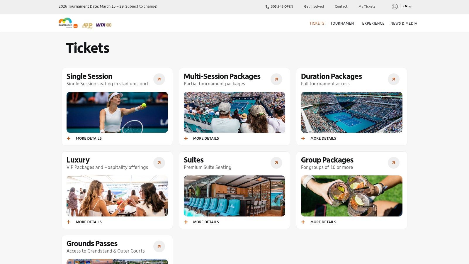 Miami Open — Official Tournament Tickets (Tennis)