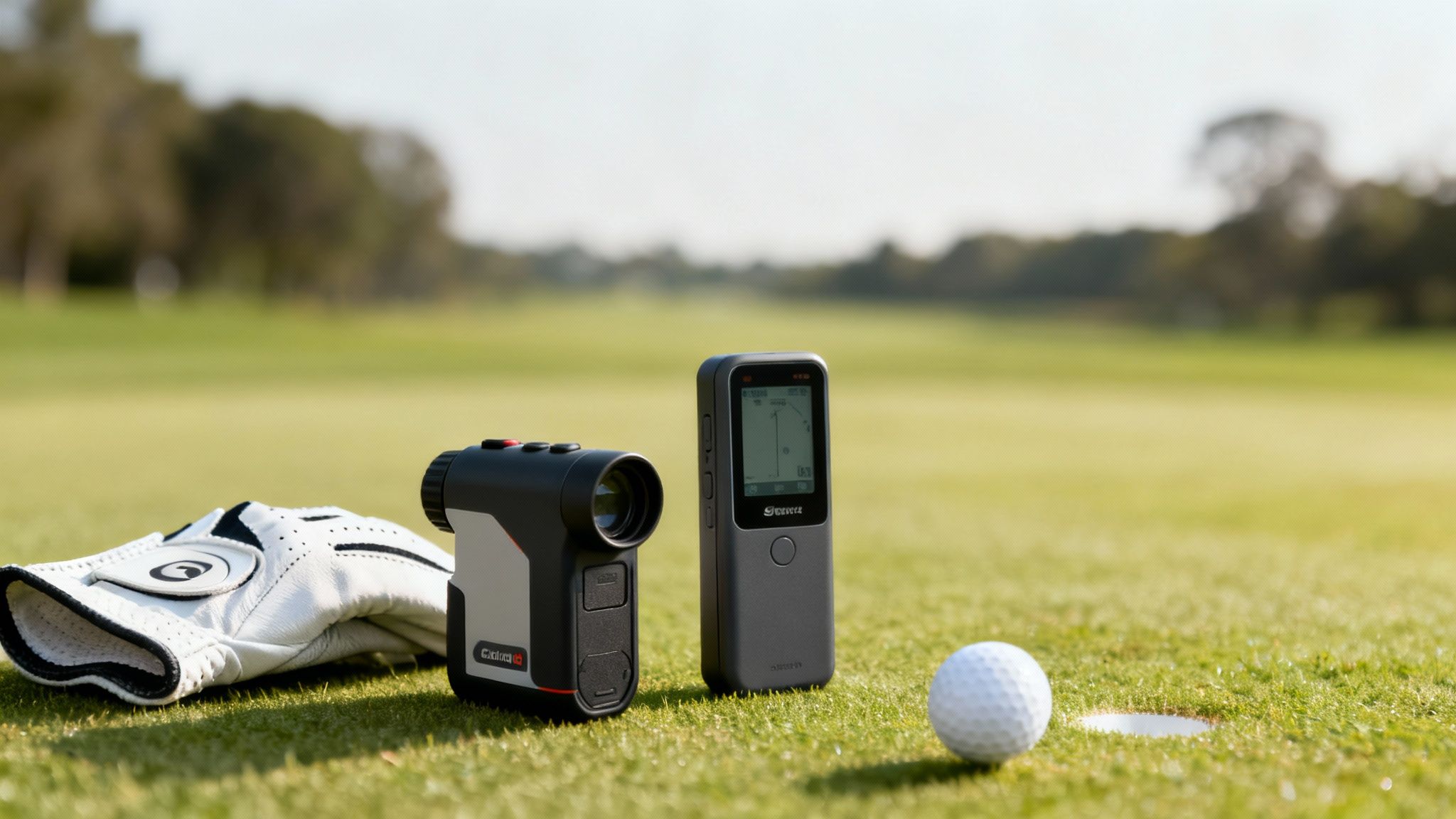 A man in stylish golf apparel getting ready to swing