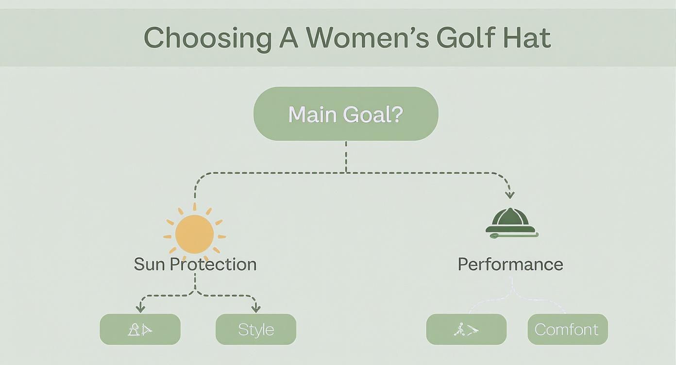 Infographic about womens golf hats