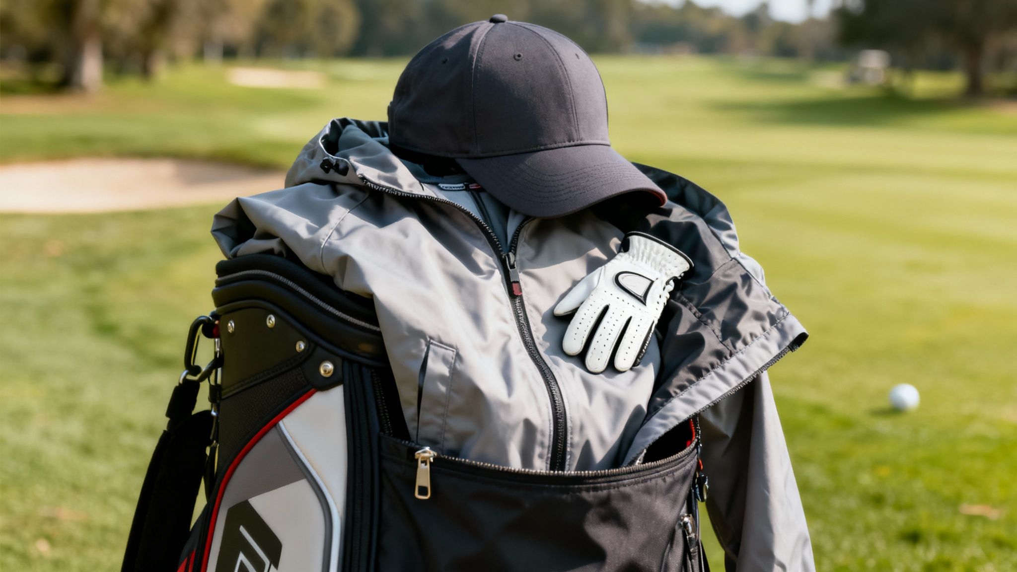 A golfer using a rangefinder to scope out the distance to the green