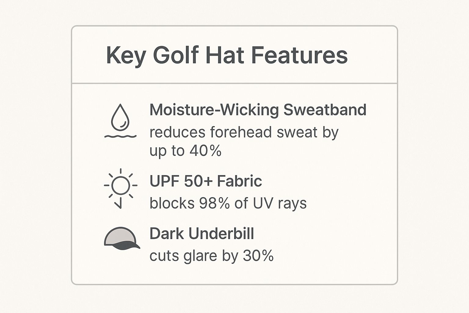 Infographic about best golf hats