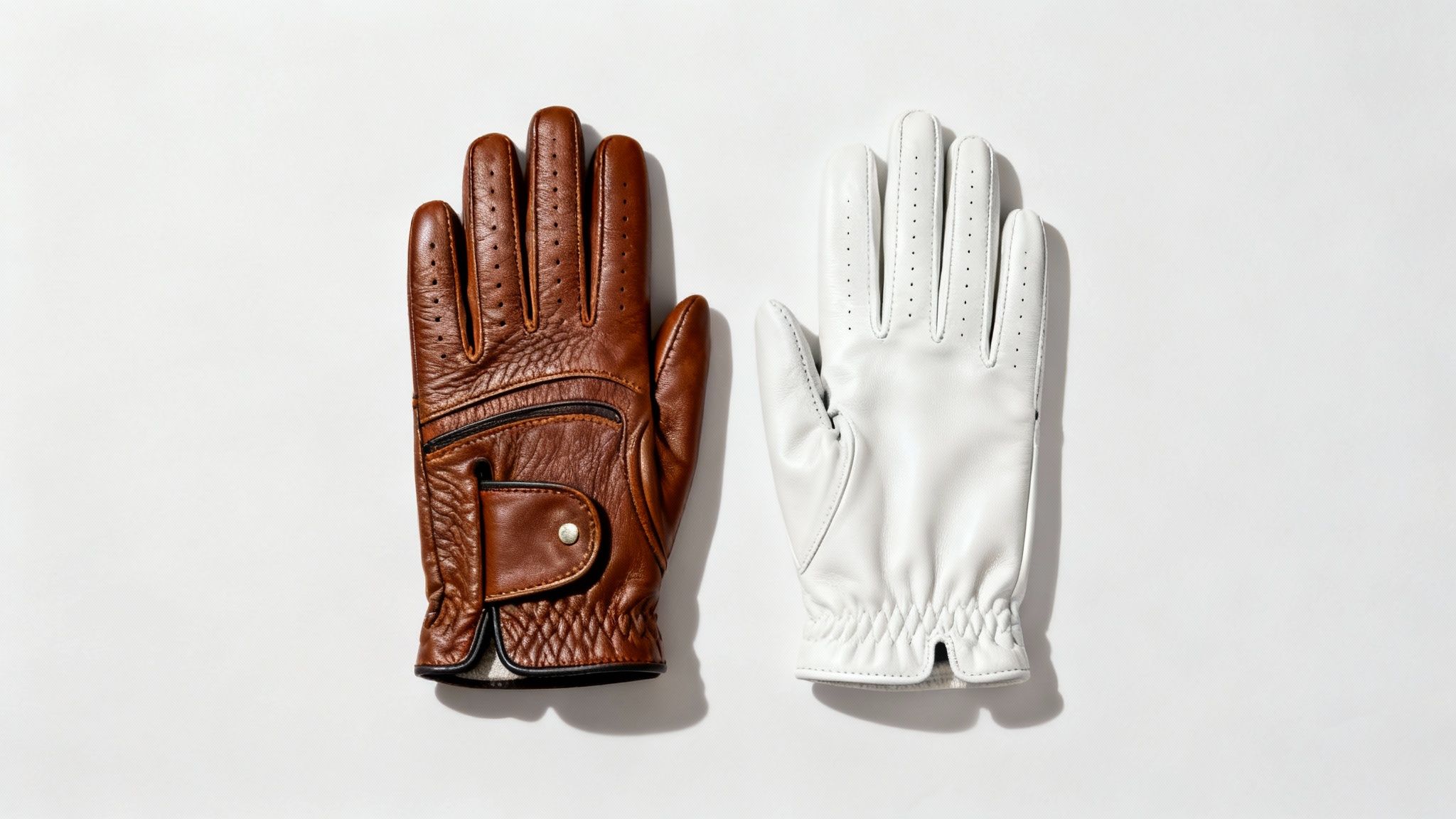 Close-up of a premium leather golf glove