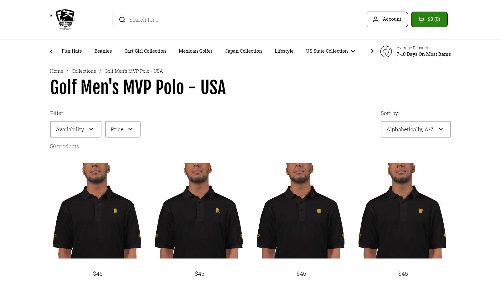 The 'Team Spirit' Champion: 2ndShotMVP Golf Men’s MVP Polo – USA Collection