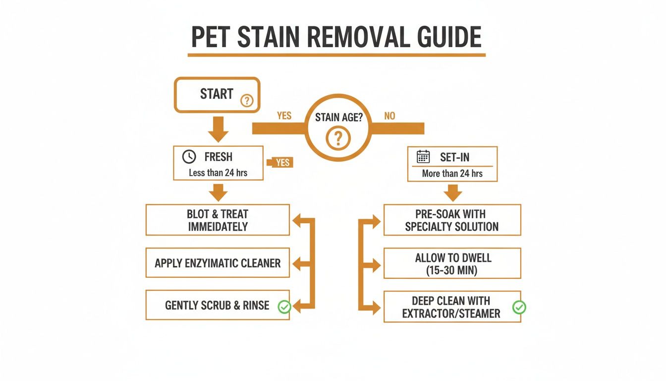 Infographic about how to remove pet stains from hardwood floors
