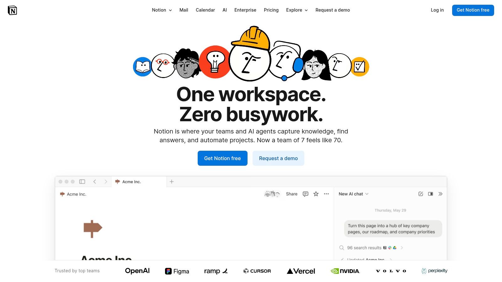 Notion AI – Outlines inside your workspace
