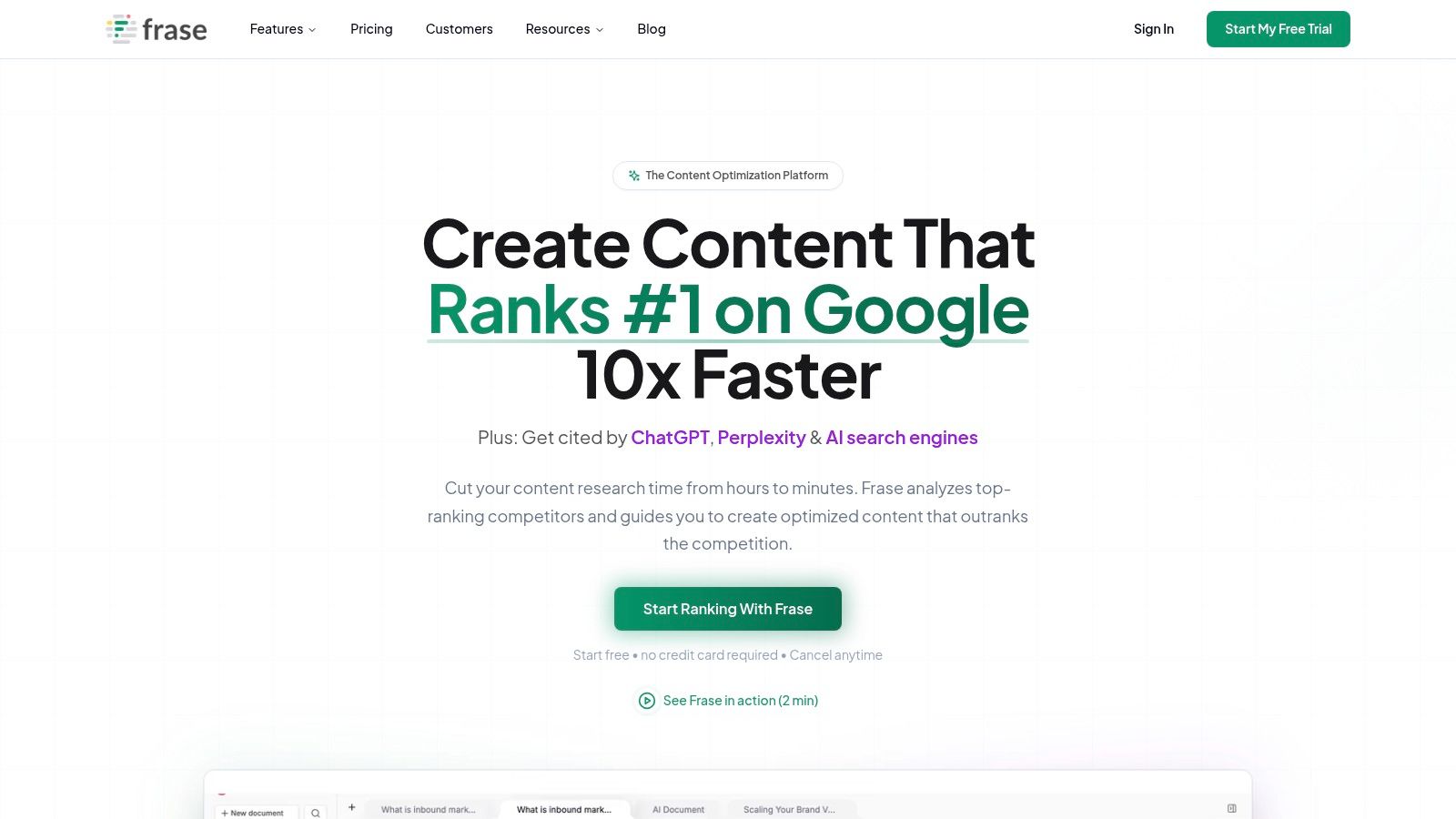 Frase – Outline Builder + Briefs