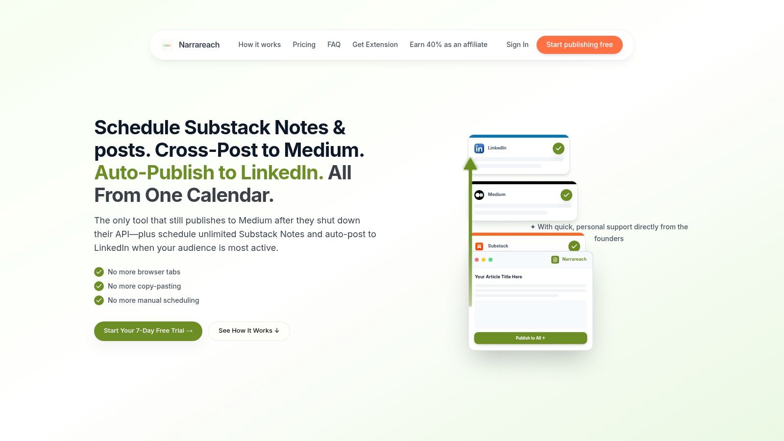 Narrareach content syndication and publishing interface