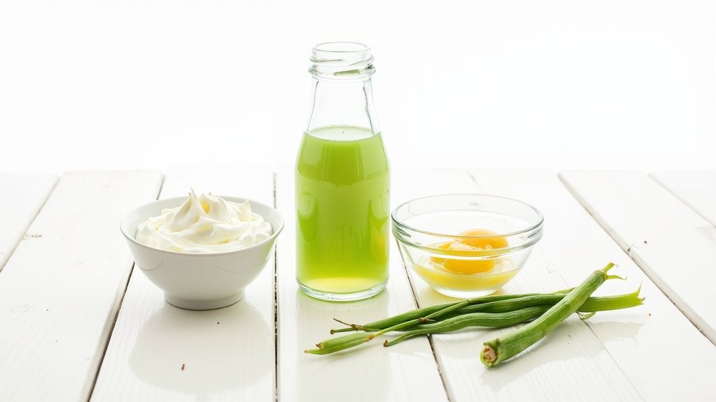 A close-up of fresh green pandan leaves next to a bowl of fresh pandan juice