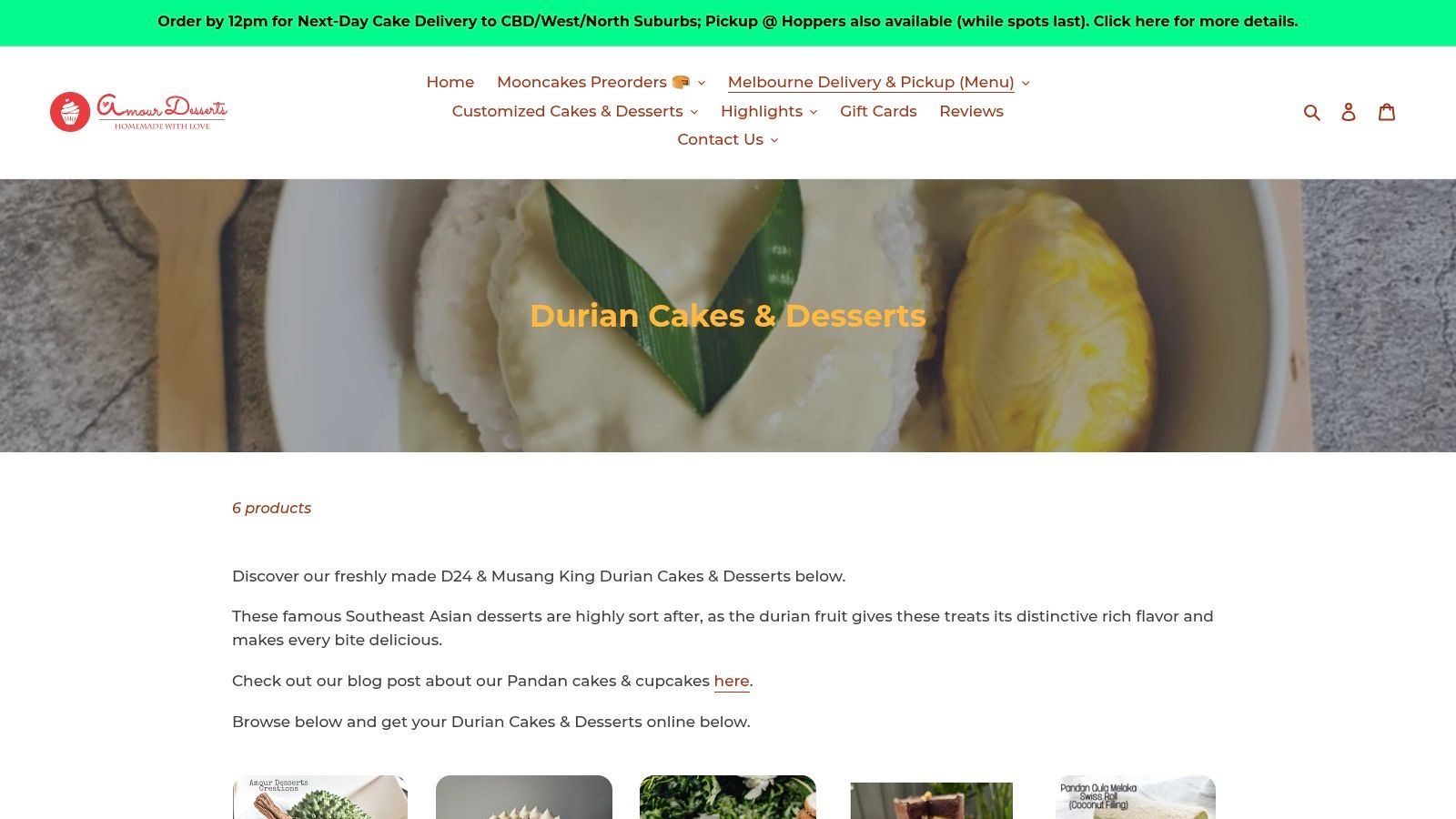 Amour Desserts: For the Durian Devotee
