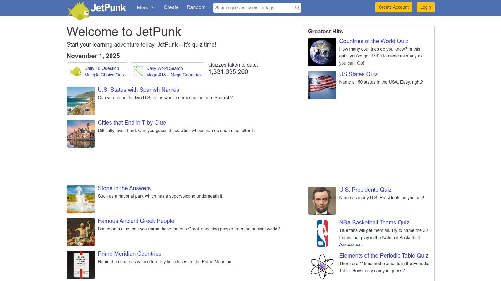 A screenshot of the JetPunk website showing an NHL logo quiz in progress.