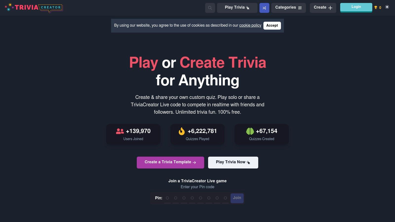 A quiz on the TriviaCreator website showing an NHL logo and a multiple-choice question asking to identify the team.