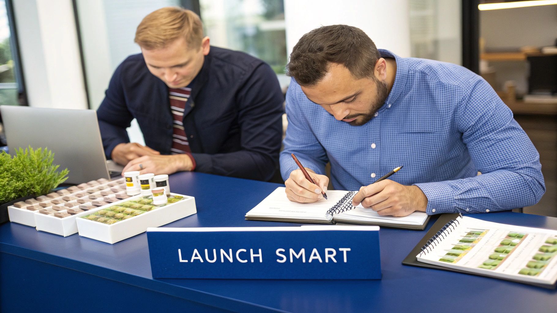A person holding a dropper bottle with Damiana leaf extract, symbolizing the private label supplement market.