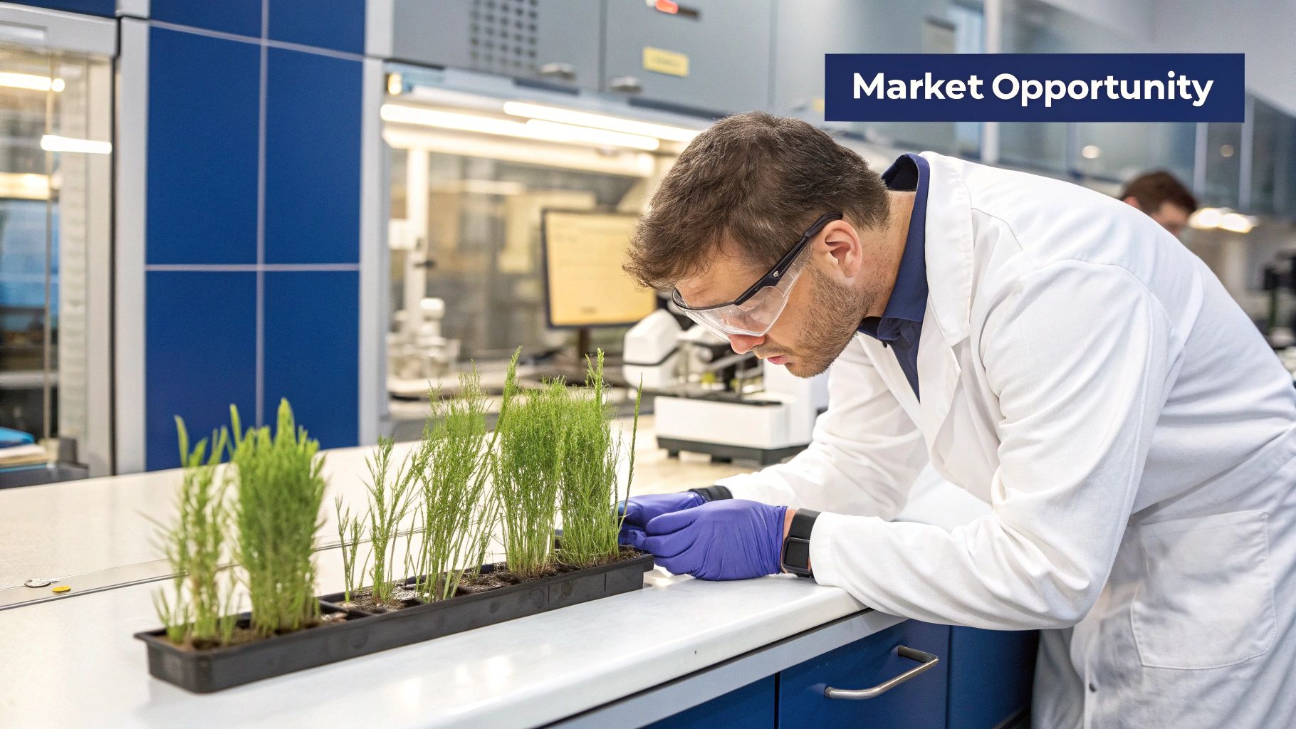 Woman holding a bottle of liquid horsetail supplement with a dropper