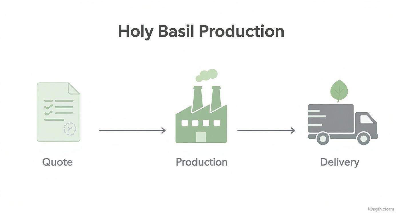 Infographic about Holy Basil private label contract manufacturer
