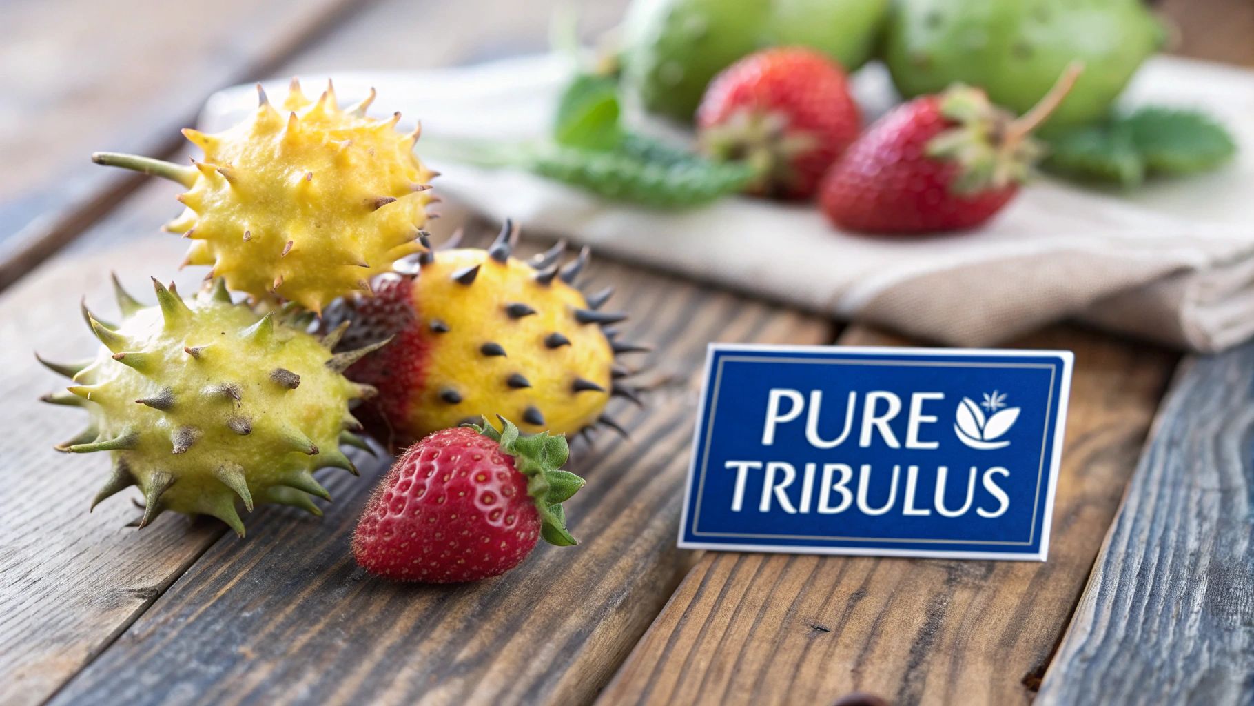Fresh Tribulus Fruit Whole shown in a wooden bowl, ready for extraction.