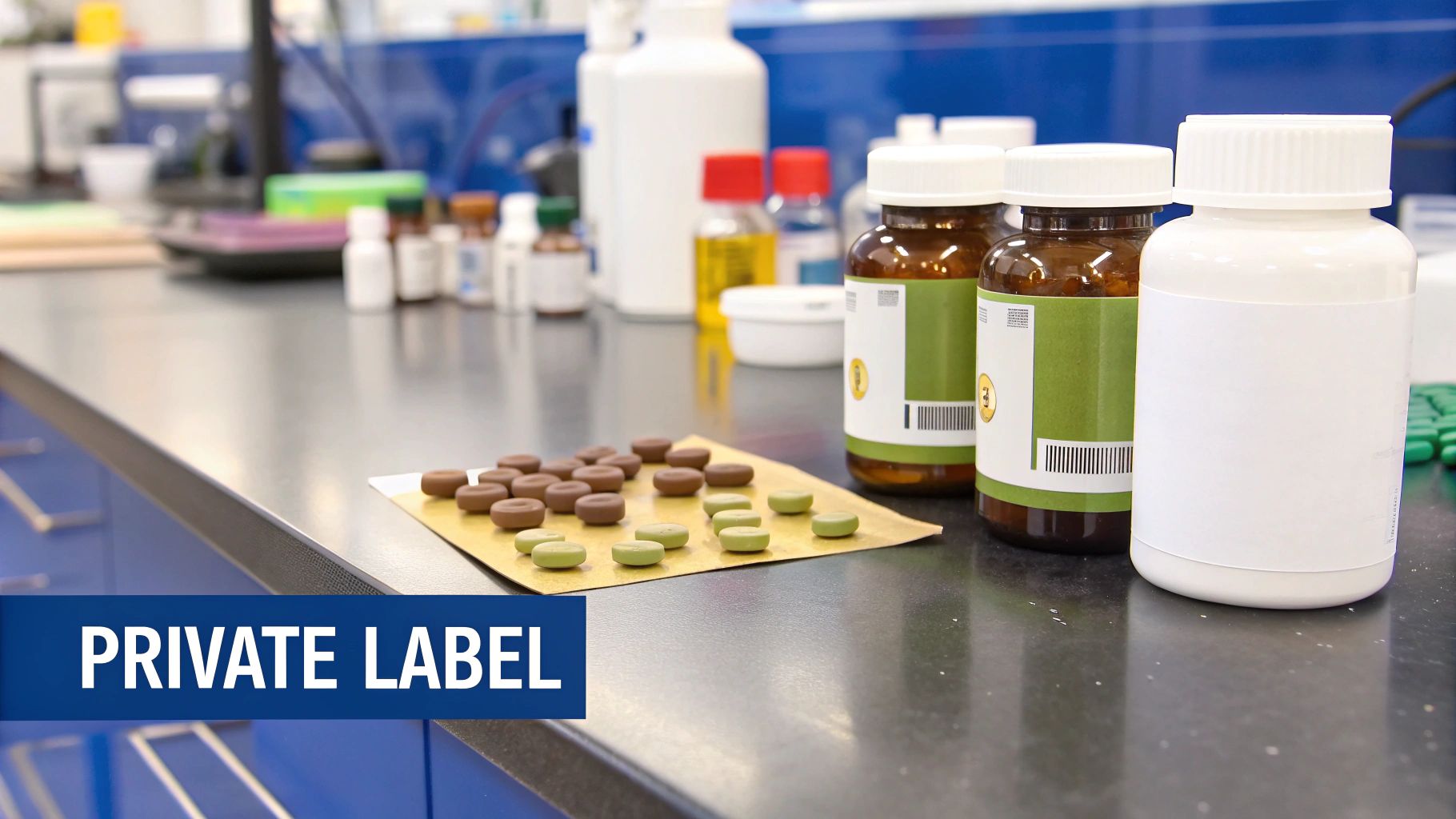 A lab technician carefully measures liquid Valerian Root extract in a clean, modern laboratory setting.