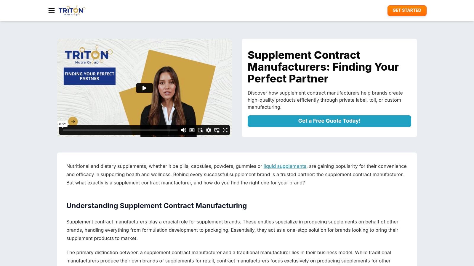 Supplement Contract Manufacturers
