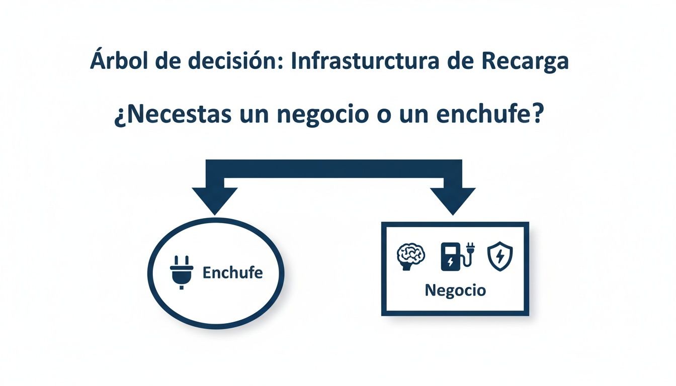 Árbol de decisión sobre infraestructura de recarga de vehículos eléctricos: ¿necesitas un enchufe o un negocio?