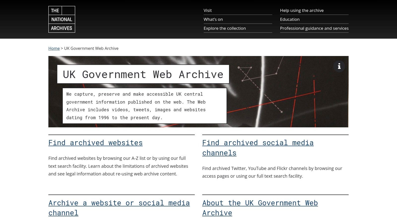 UK Government Web Archive (The National Archives, UK)