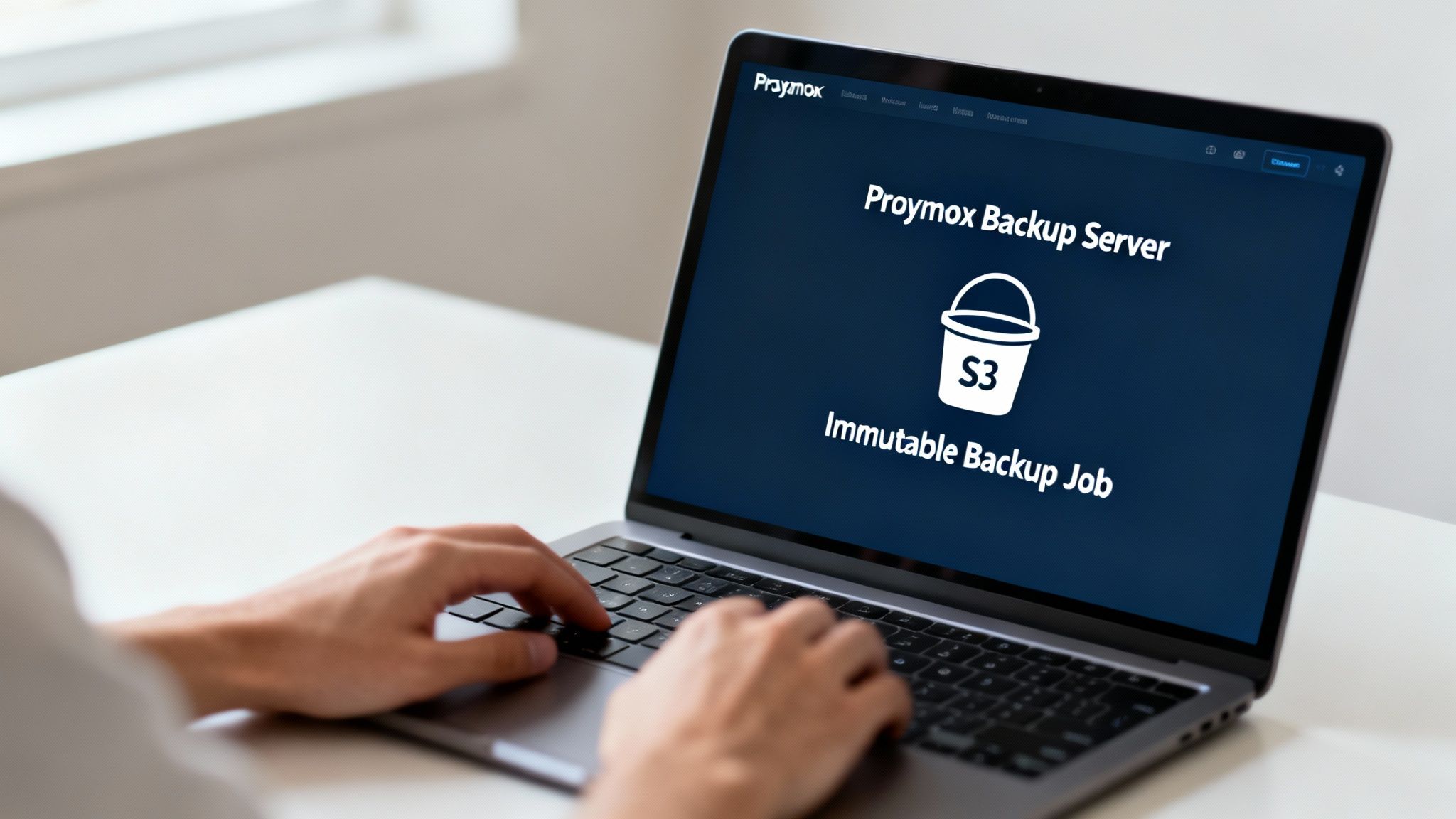 Diagram showing the architecture of Proxmox VE, Proxmox Backup Server, and S3-compatible object storage for immutable backups