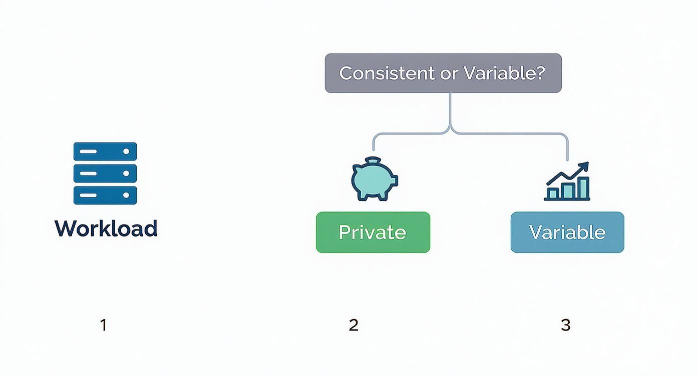Infographic about private cloud vs public cloud