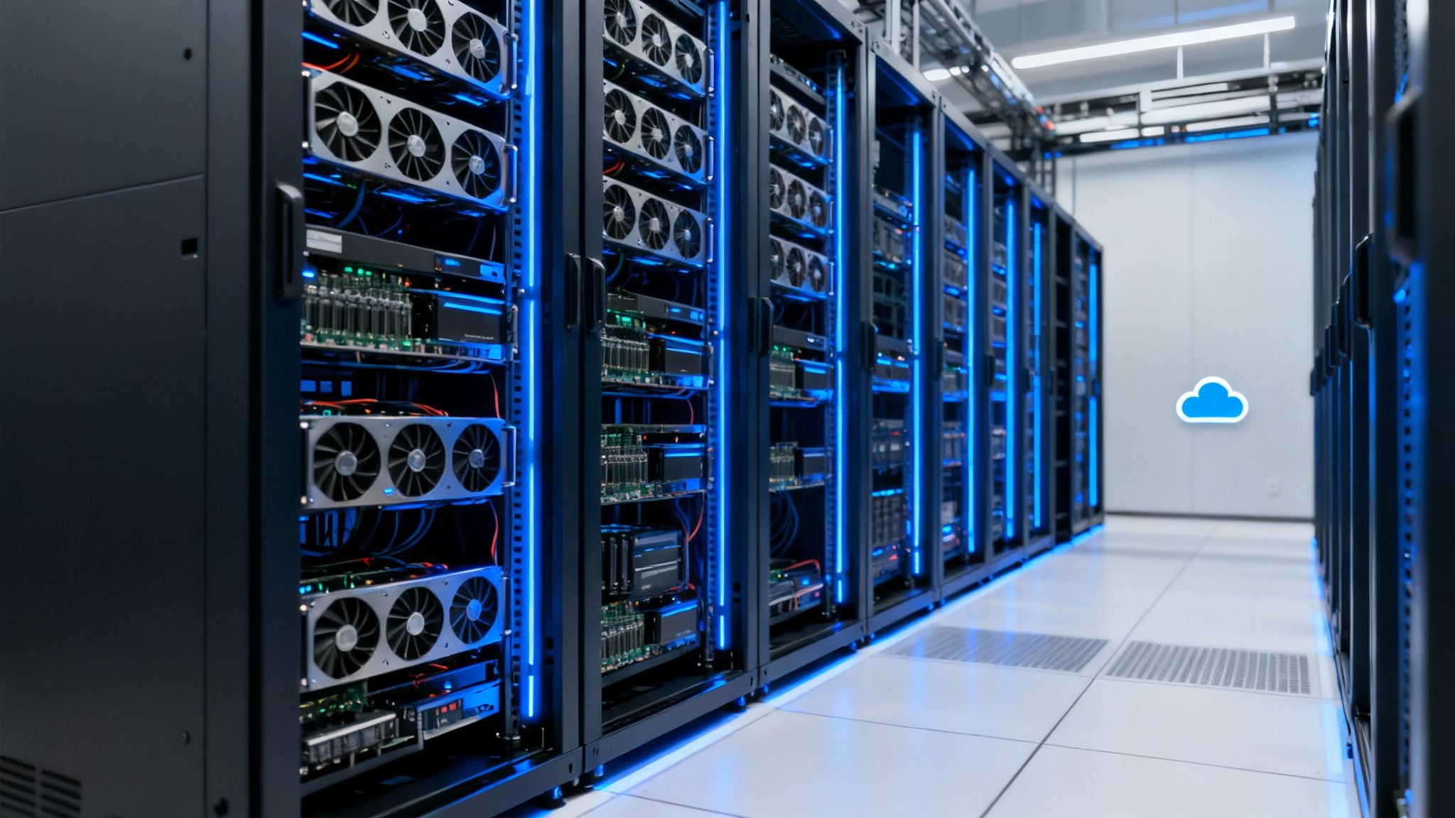 Servers in a colocation data center rack.
