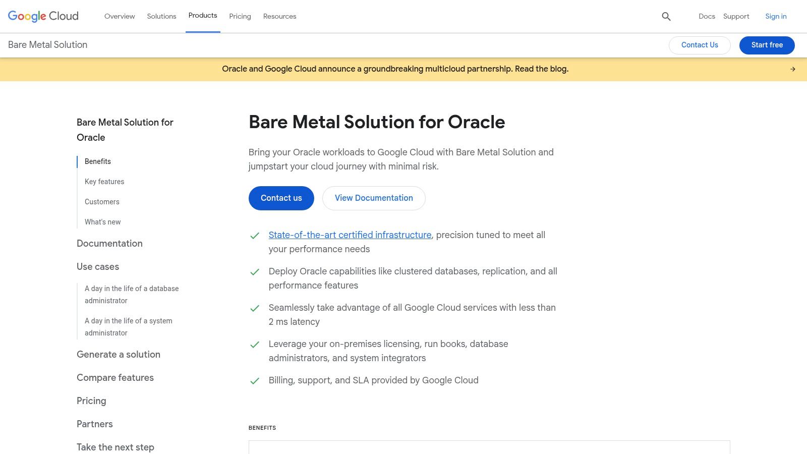 Google Cloud – Bare Metal Solution