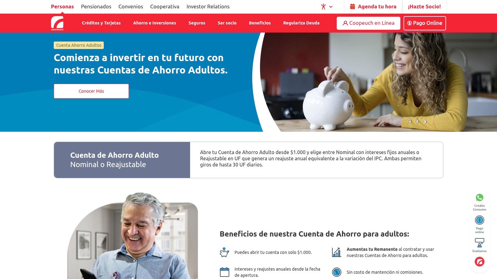Coopeuch – Cuentas de Ahorro (Adulto)