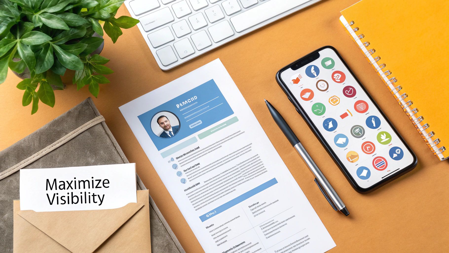 A professional placing their custom LinkedIn URL on a resume and business card