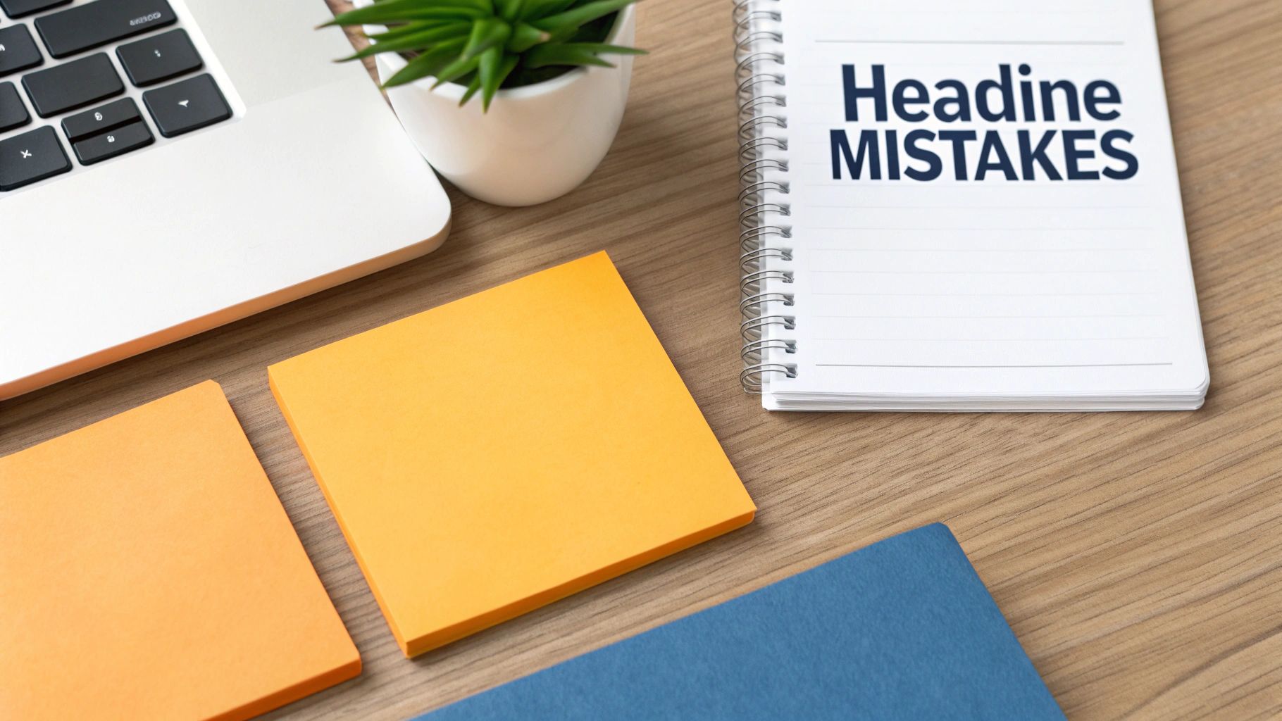 A red 'X' mark superimposed over a poorly written LinkedIn headline, visually representing what not to do.